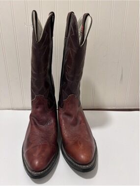 Durango Western Cowboy Boots Mens Size 11 Brown Leather Slip Resistant Pull On